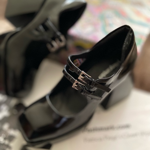 Free People X Jeffrey Campbell Reine Double Strap Platform Block Heel Mary Janes - Picture 7 of 11